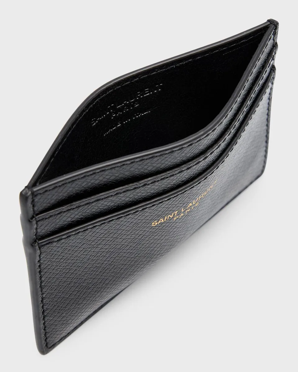 Saint Laurent Men's Grained Leather Card Holder | Thumbnail 3