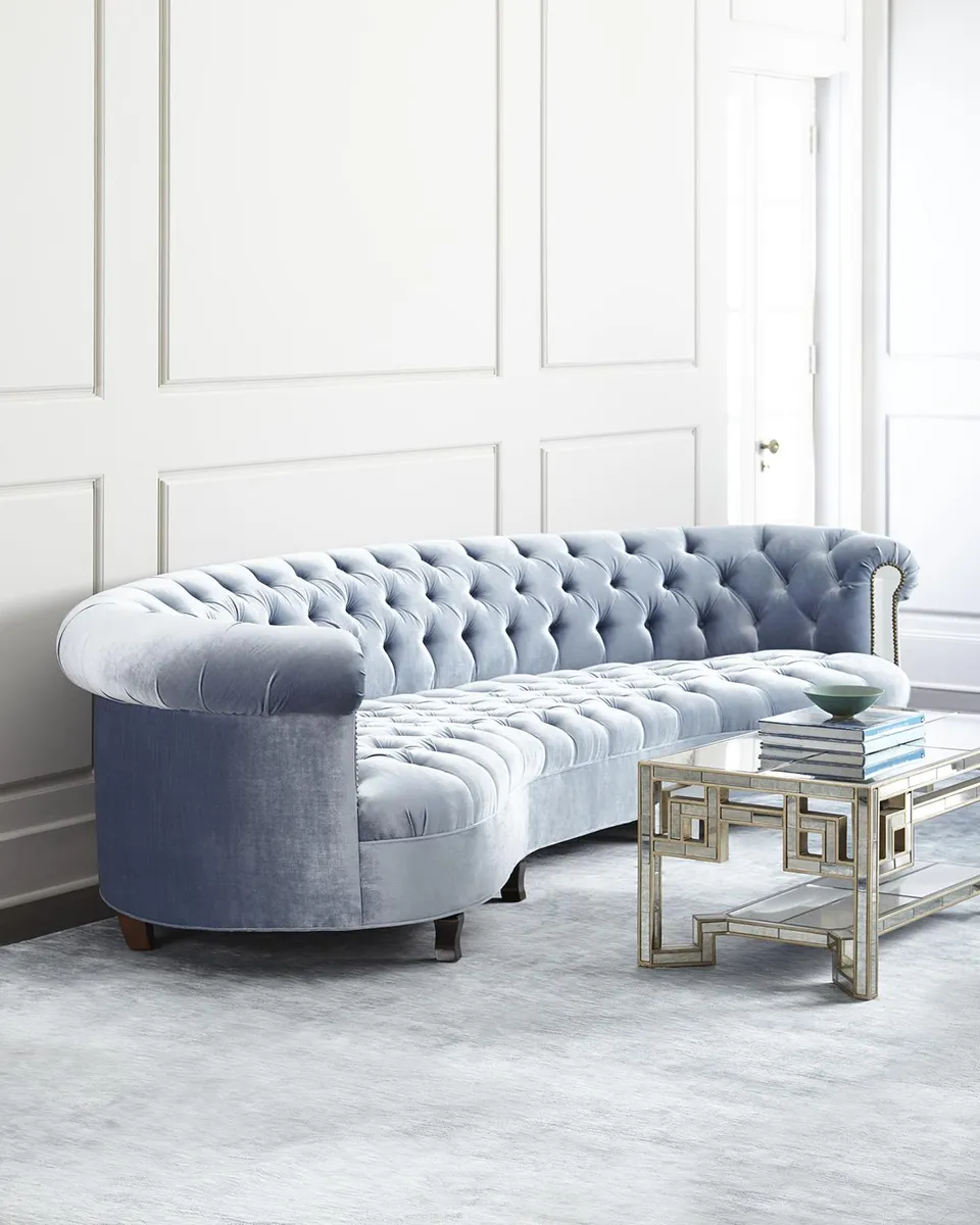 Haute House Rebecca Mirrored Tufted Sofa - 86" | Thumbnail 2 Haute House Rebecca Mirrored Tufted Sofa - 86" | Thumbnail 2