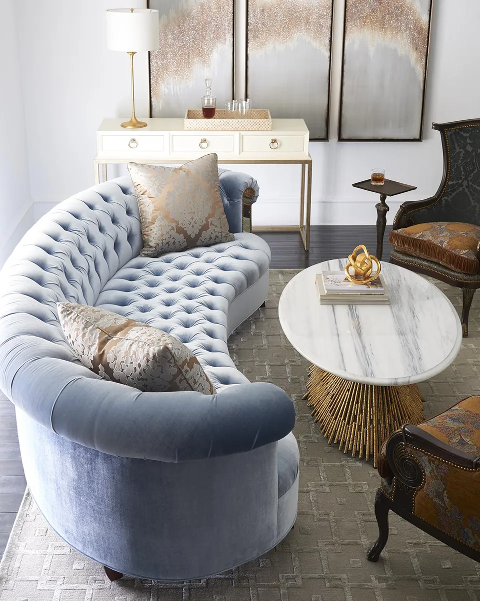 Haute House Rebecca Mirrored Tufted Sofa - 86" | Thumbnail 4 Haute House Rebecca Mirrored Tufted Sofa - 86" | Thumbnail 4