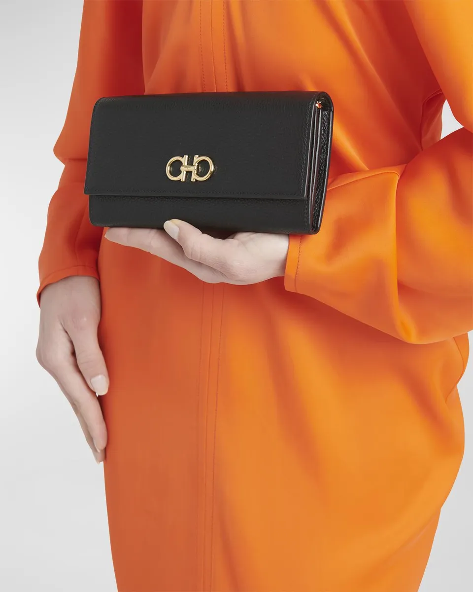 Ferragamo Gancino Flap Leather Wallet on Chain | Thumbnail 2 Ferragamo Gancino Flap Leather Wallet on Chain | Thumbnail 2