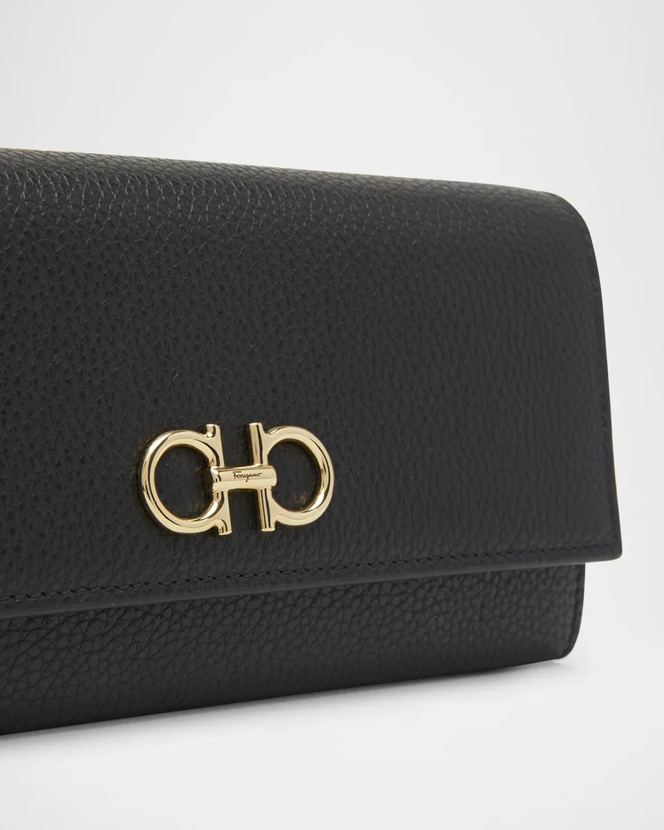 Ferragamo Gancino Flap Leather Wallet on Chain | Thumbnail 5 Ferragamo Gancino Flap Leather Wallet on Chain | Thumbnail 5