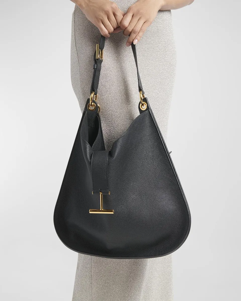 Tom Ford Tara Large Hobo Crossbody in Grained Leather | Thumbnail 2 Tom Ford Tara Large Hobo Crossbody in Grained Leather | Thumbnail 2