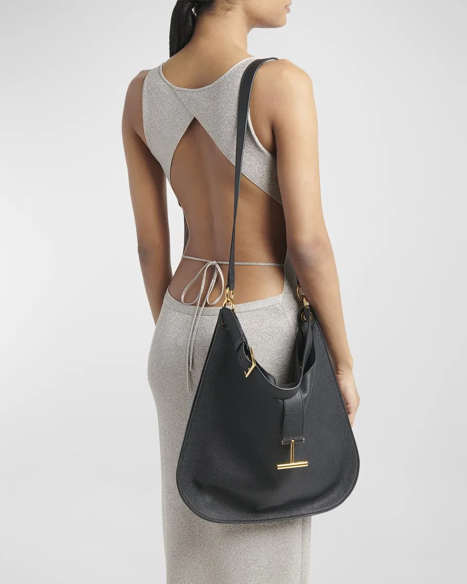 Tom Ford Tara Large Hobo Crossbody in Grained Leather | Thumbnail 4 Tom Ford Tara Large Hobo Crossbody in Grained Leather | Thumbnail 4