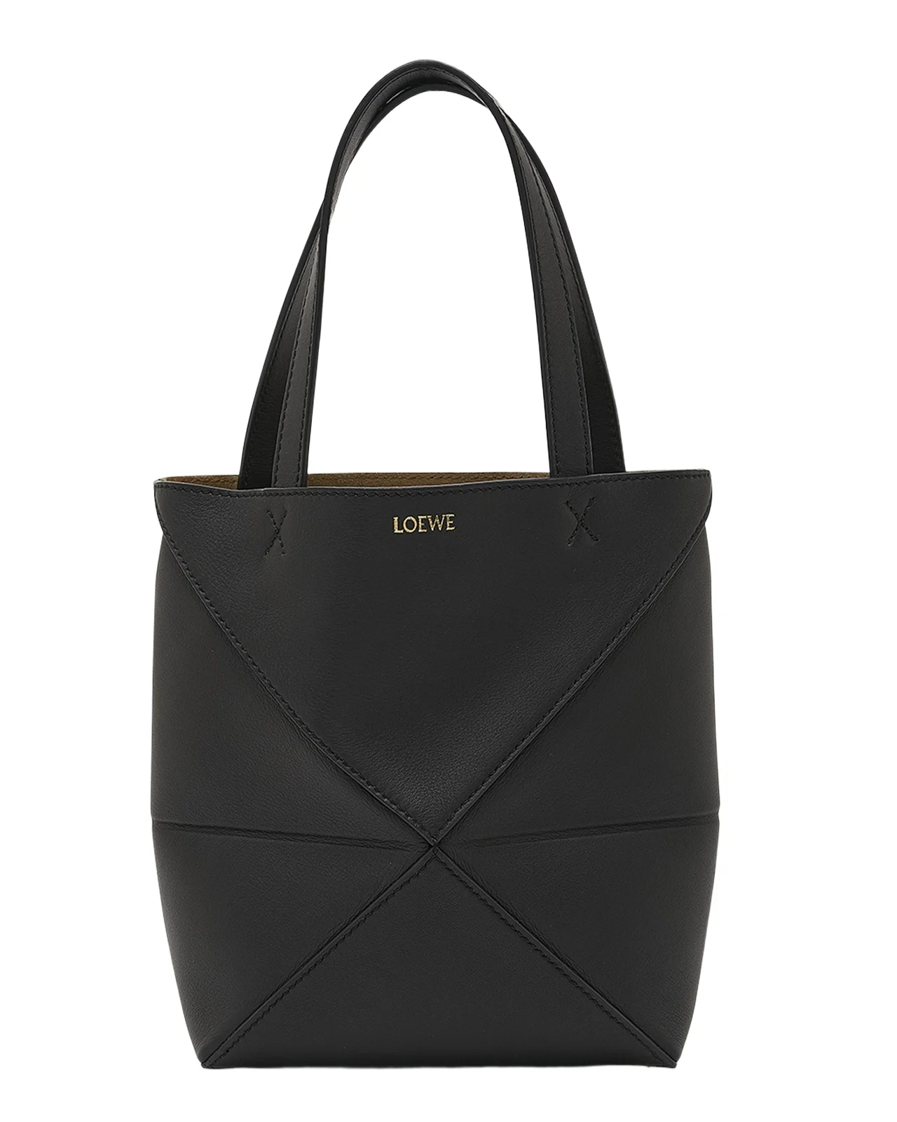 Puzzle Fold Mini Tote Bag in Shiny Leather Puzzle Fold Mini Tote Bag in Shiny Leather