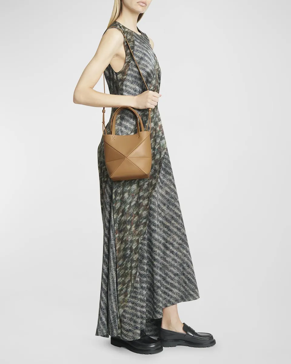 Loewe Puzzle Fold Mini Tote Bag in Shiny Leather | Thumbnail 2 Loewe Puzzle Fold Mini Tote Bag in Shiny Leather | Thumbnail 2