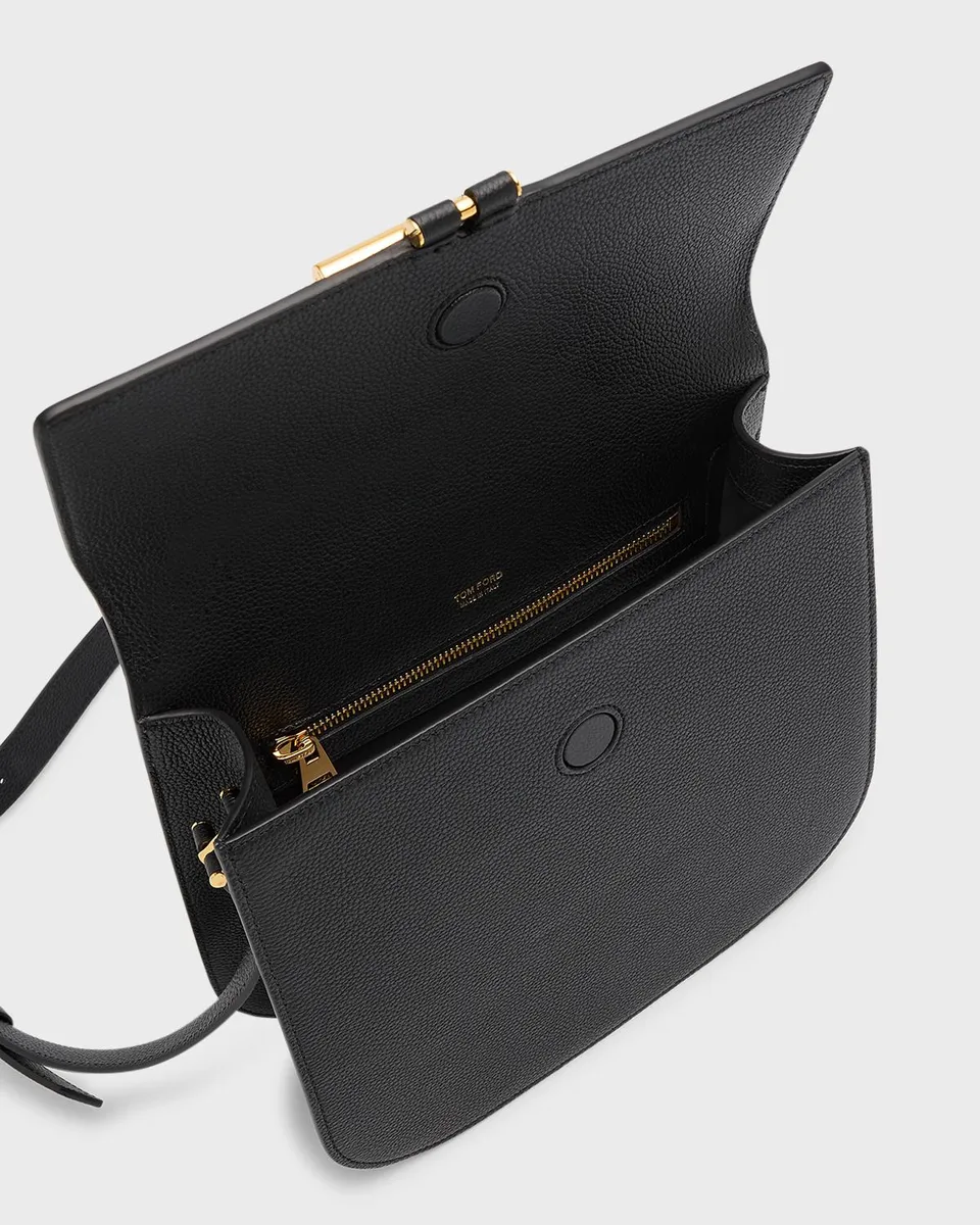 Tom Ford Tara Medium Crossbody in Grained Leather with Leather Strap | Thumbnail 3