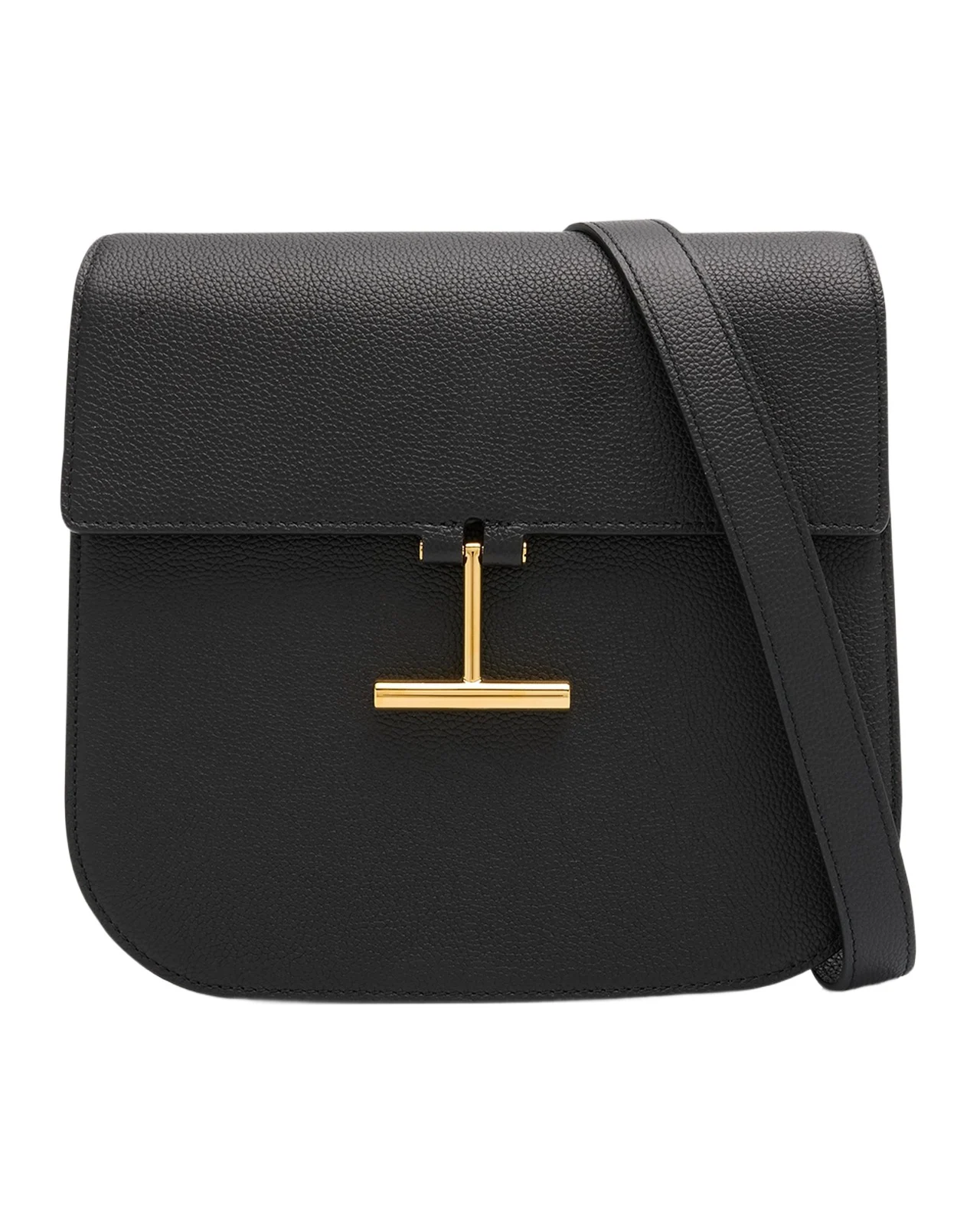 Tom Ford Tara Medium Crossbody in Grained Leather with Leather Strap