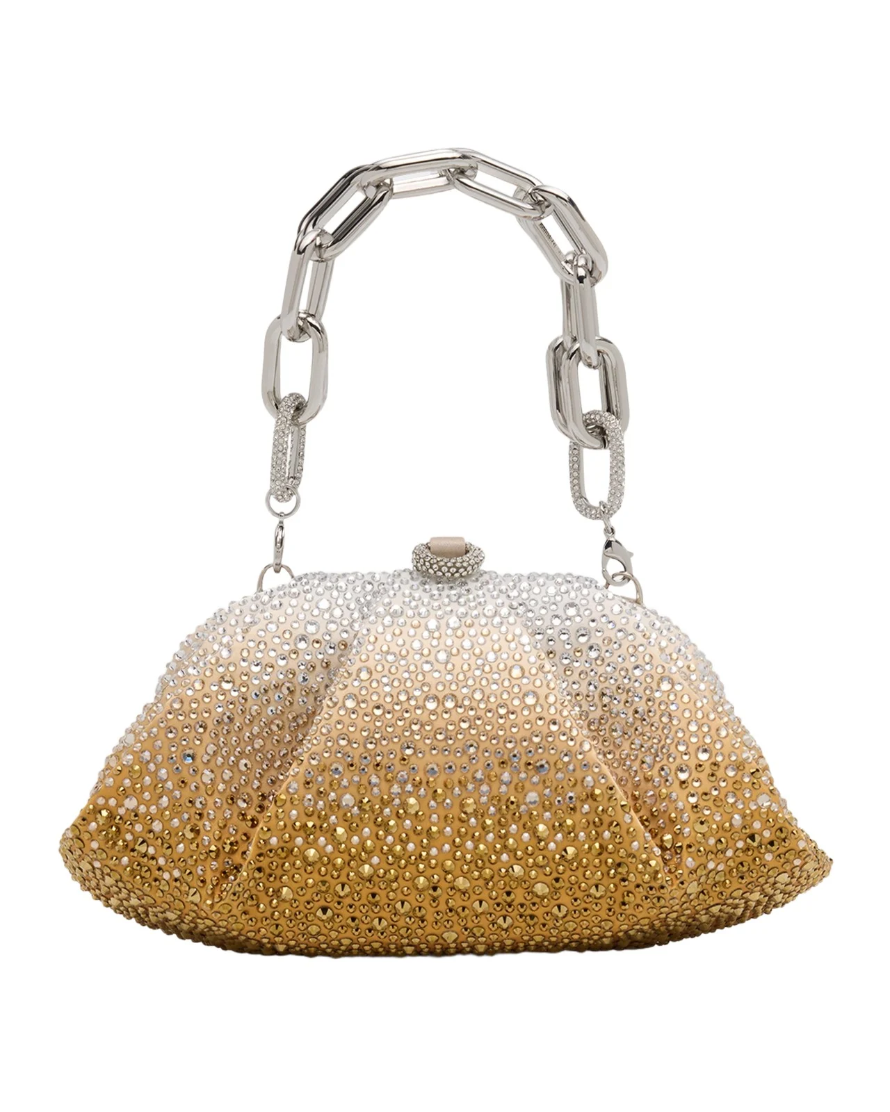 Gemma Pleated Ombré Crystal Top-Handle Bag