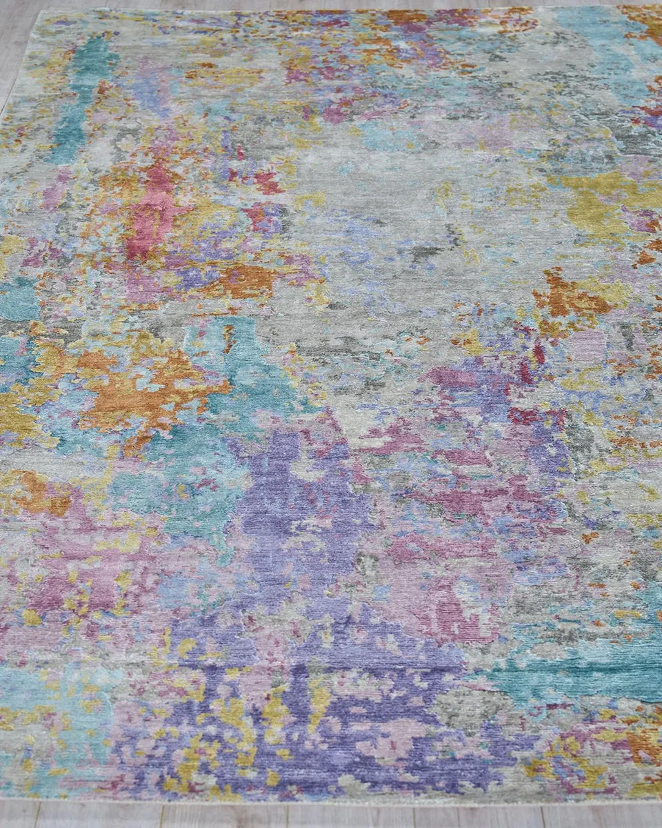 Exquisite Rugs Floor Art Hand-Knotted Ivory Multi Rug | Thumbnail 2 Exquisite Rugs Floor Art Hand-Knotted Ivory Multi Rug | Thumbnail 2