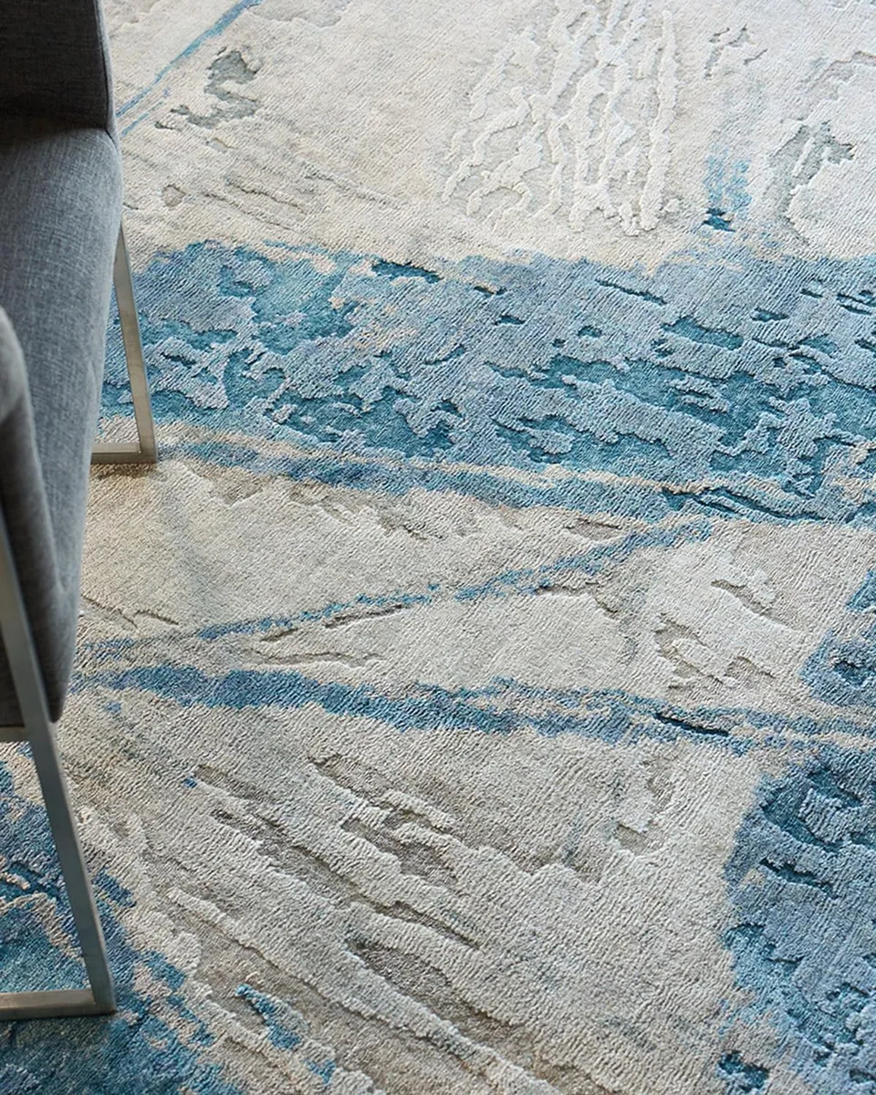 Exquisite Rugs Floor Art Hand-Knotted Light Blue Rug, 8 ' x 10 ' | Thumbnail 6 Exquisite Rugs Floor Art Hand-Knotted Light Blue Rug, 8 ' x 10 ' | Thumbnail 6