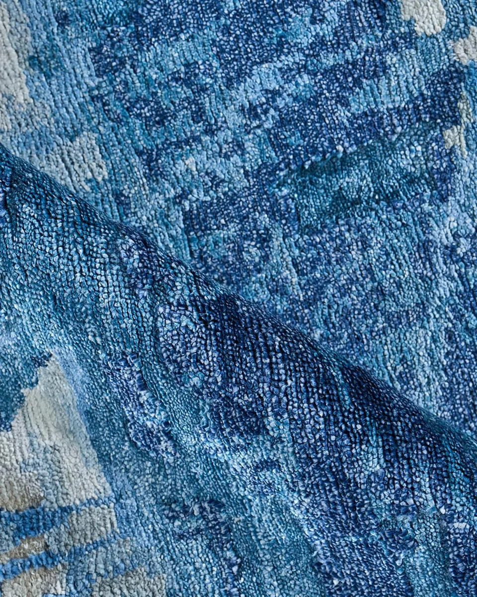 Exquisite Rugs Floor Art Hand-Knotted Dark Blue Rug, 8 ' x 10 ' | Thumbnail 4