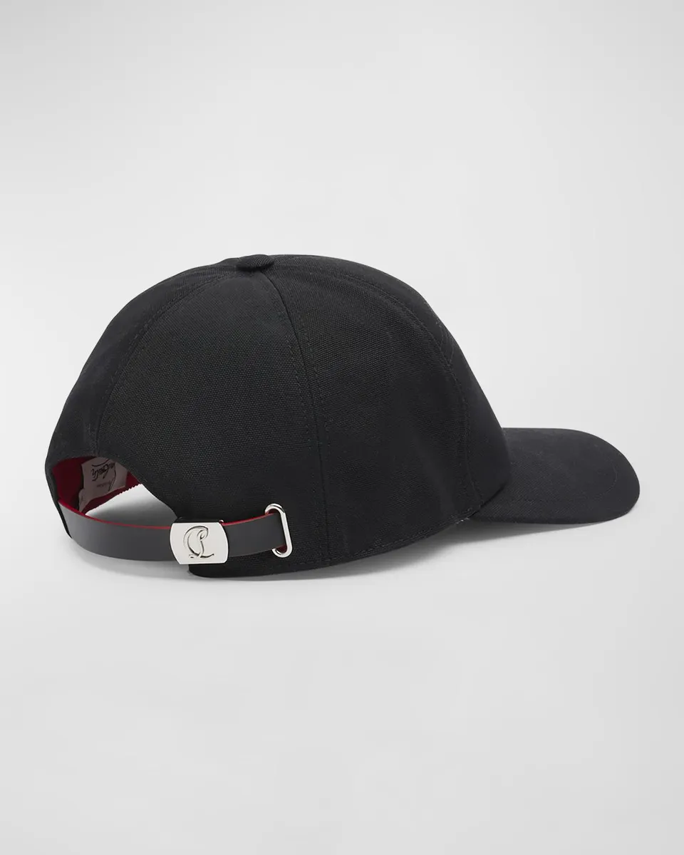 Christian Louboutin Men's Mooncrest CL-Rhinestone Baseball Cap | Thumbnail 2 Christian Louboutin Men's Mooncrest CL-Rhinestone Baseball Cap | Thumbnail 2