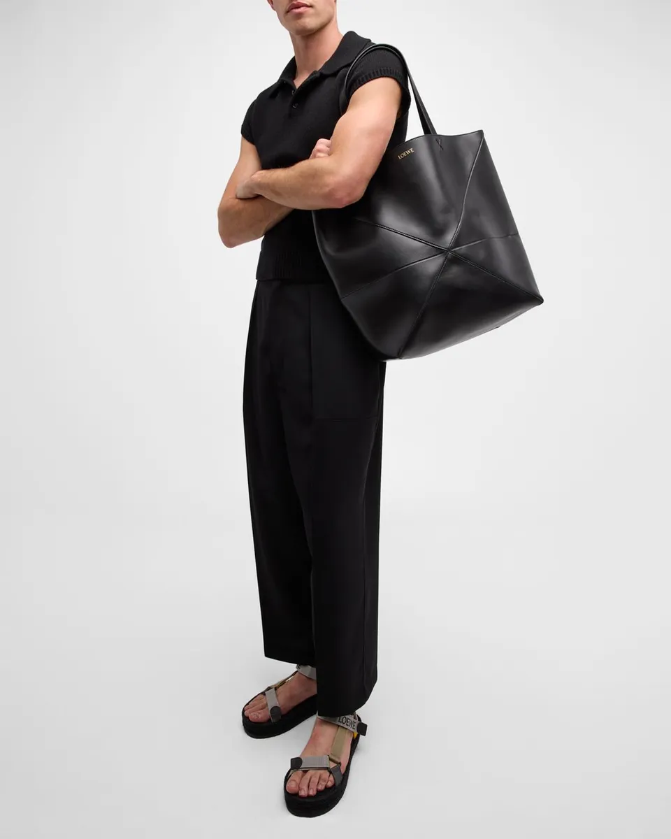 Loewe Puzzle Fold Large Tote Bag in Shiny Leather | Thumbnail 2 Loewe Puzzle Fold Large Tote Bag in Shiny Leather | Thumbnail 2