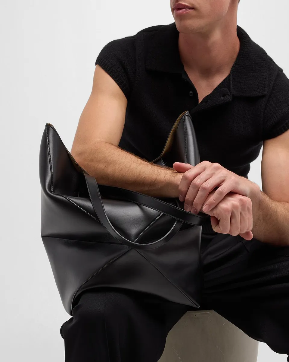 Loewe Puzzle Fold Large Tote Bag in Shiny Leather | Thumbnail 4 Loewe Puzzle Fold Large Tote Bag in Shiny Leather | Thumbnail 4