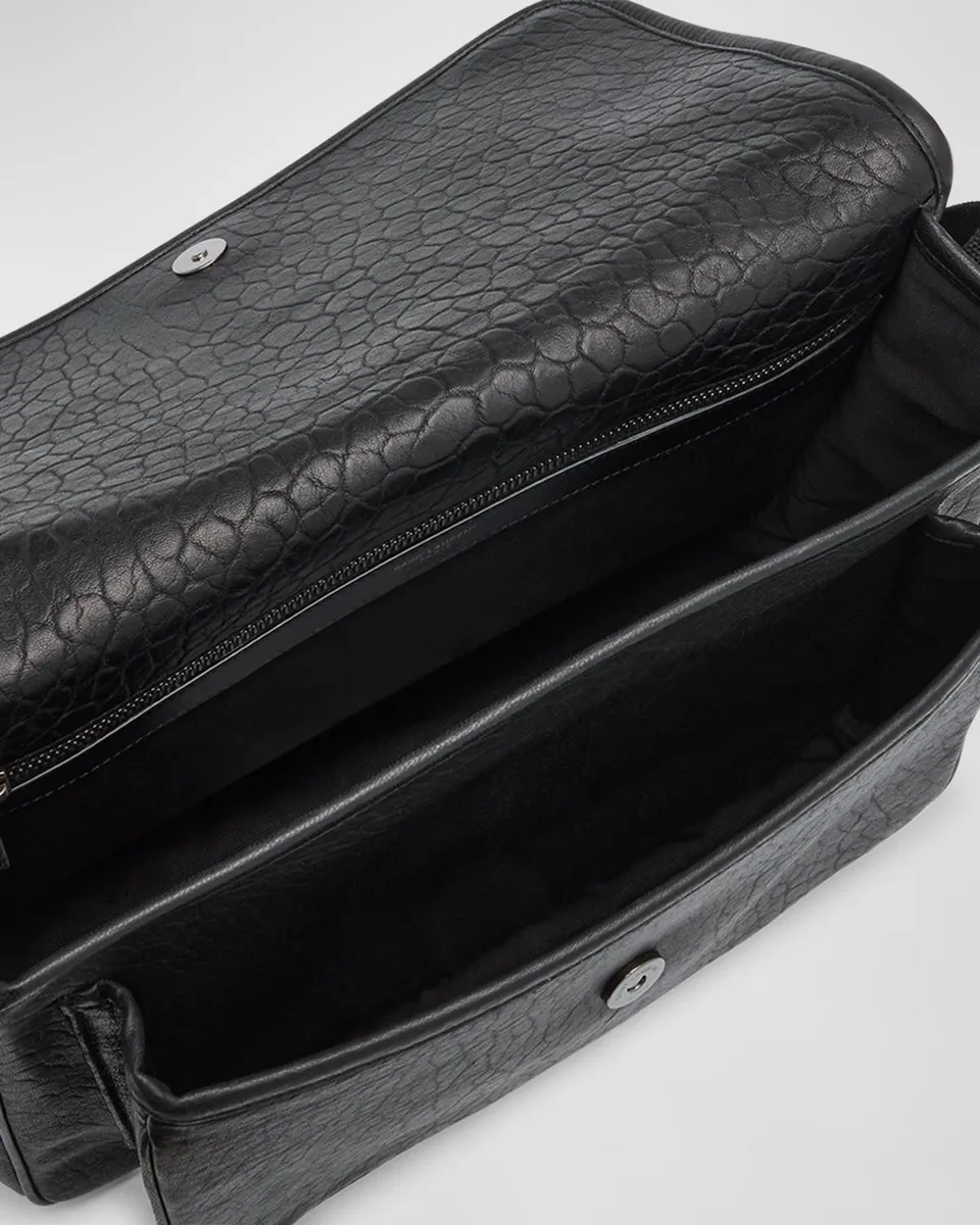 Saint Laurent Men's Niki YSL Messenger Bag in Grained Leather | Thumbnail 3 Saint Laurent Men's Niki YSL Messenger Bag in Grained Leather | Thumbnail 3