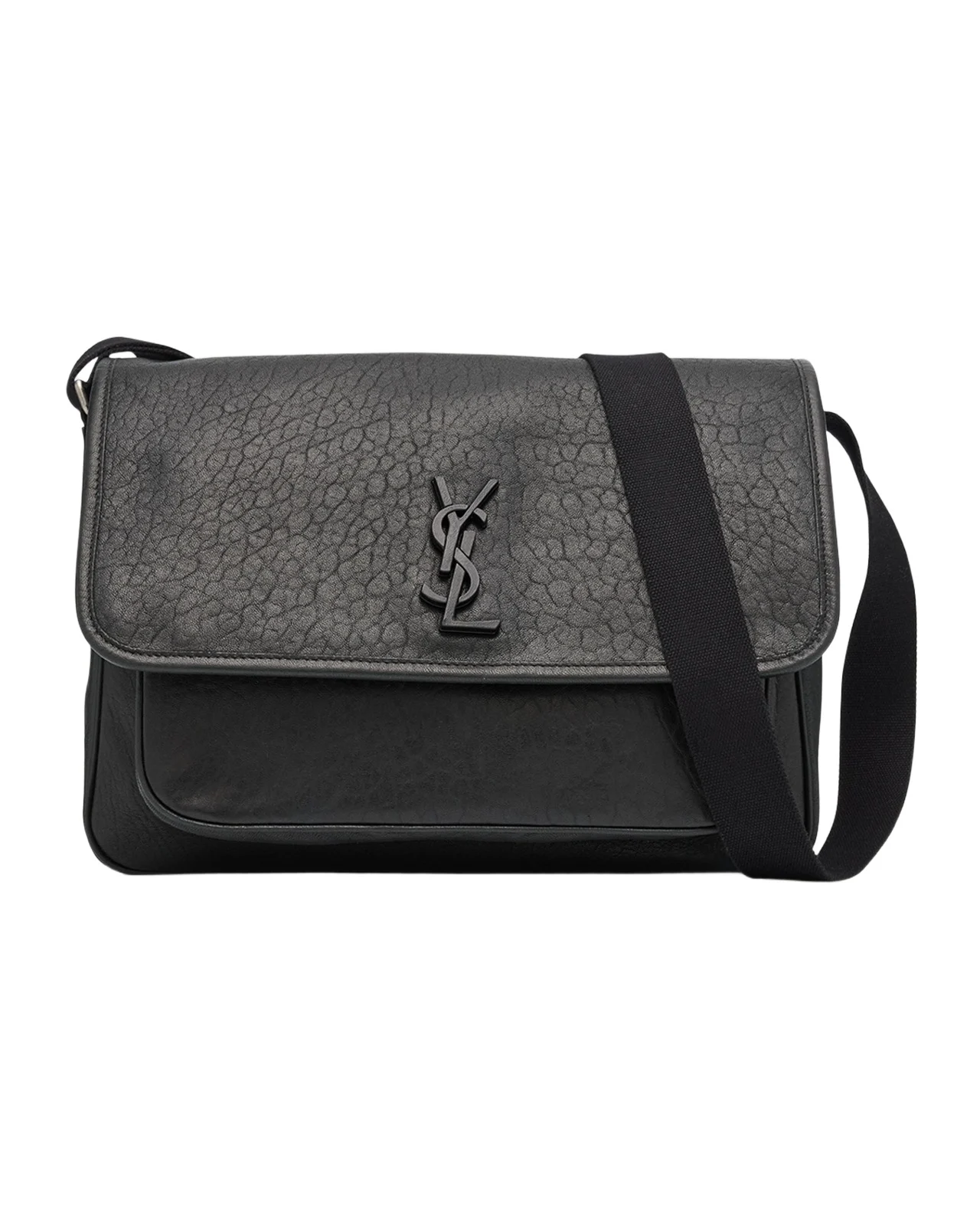 Saint Laurent Men's Niki YSL Messenger Bag in Grained Leather