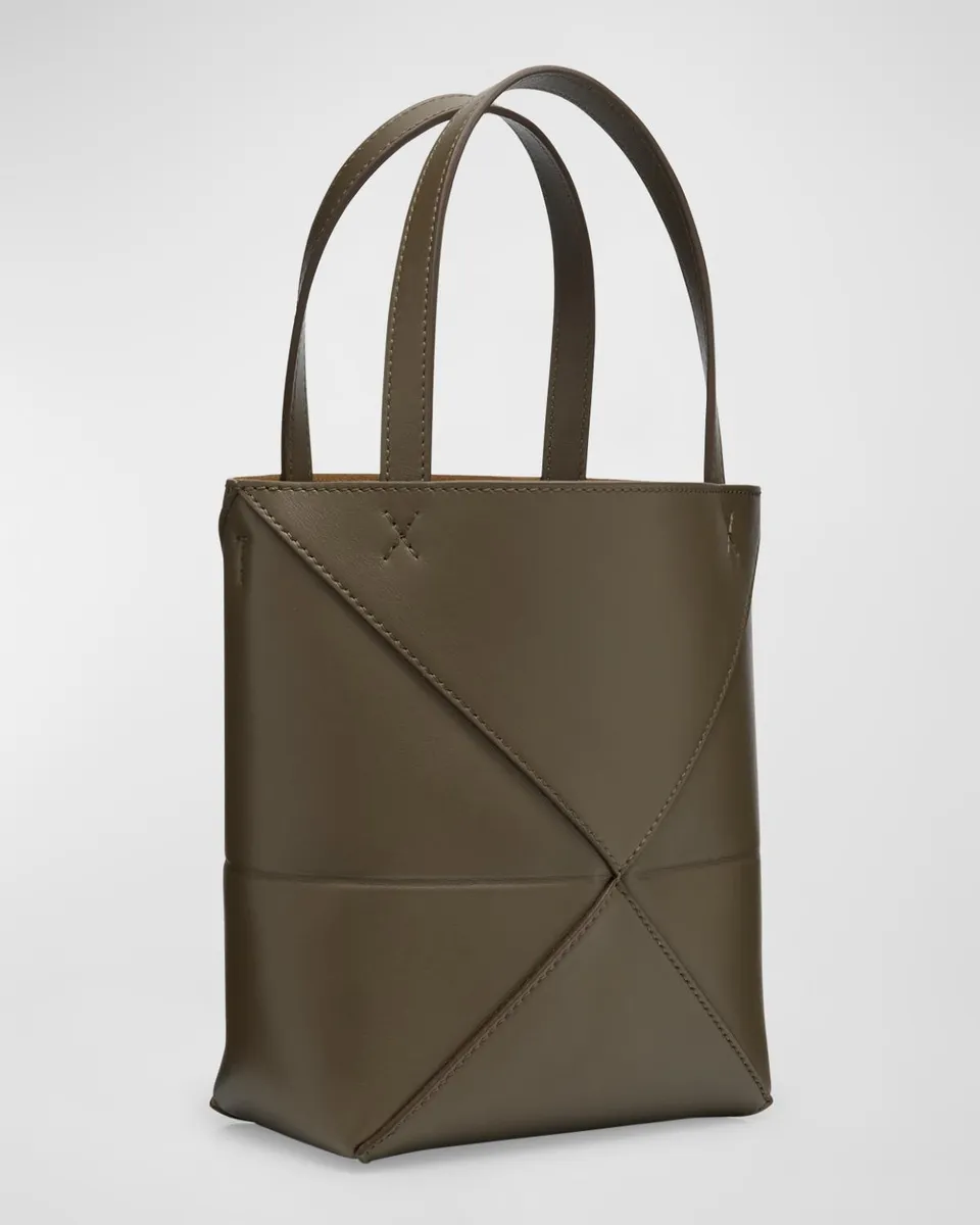 Loewe Puzzle Fold Mini Tote Bag in Shiny Leather | Thumbnail 7