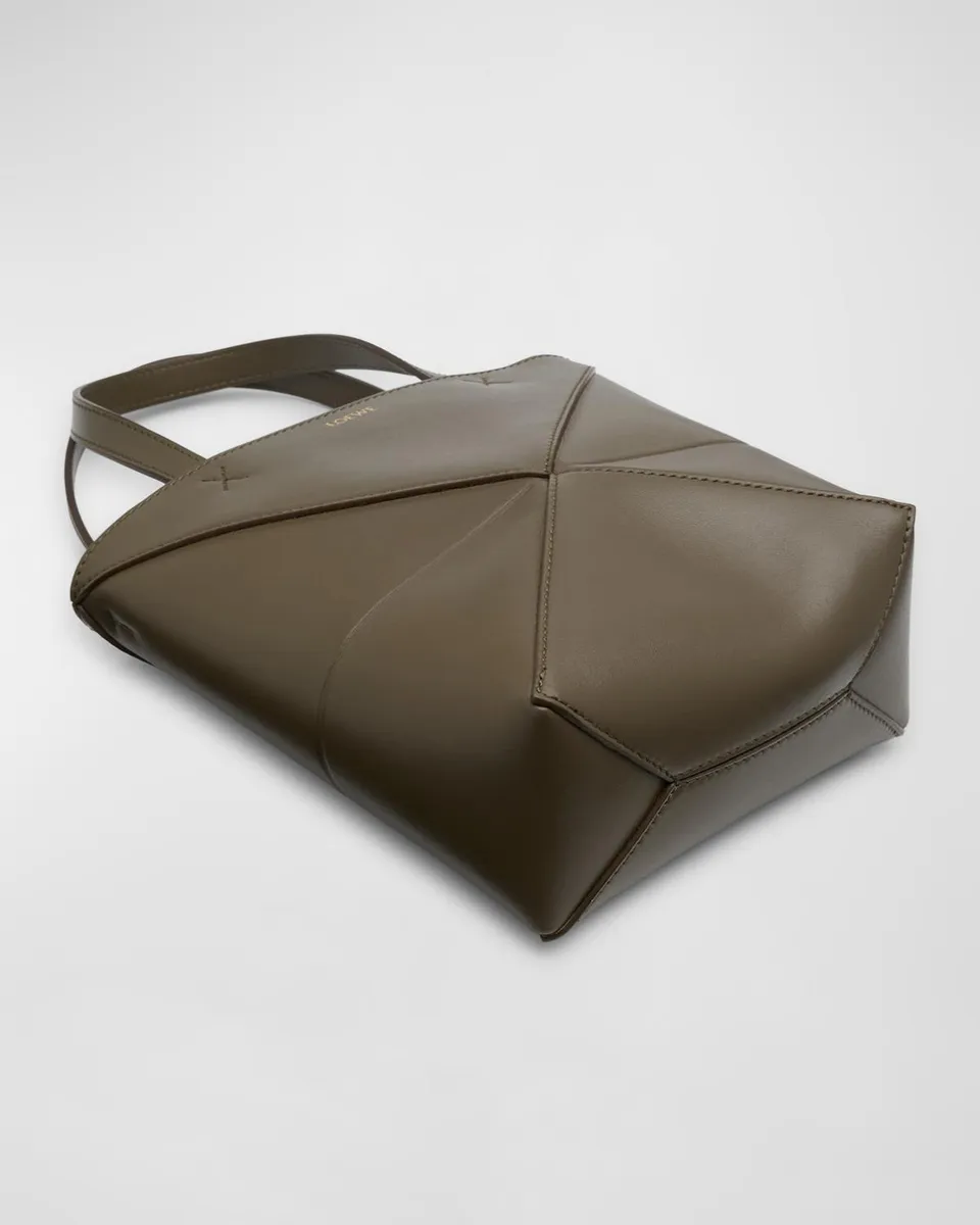 Loewe Puzzle Fold Mini Tote Bag in Shiny Leather | Thumbnail 8