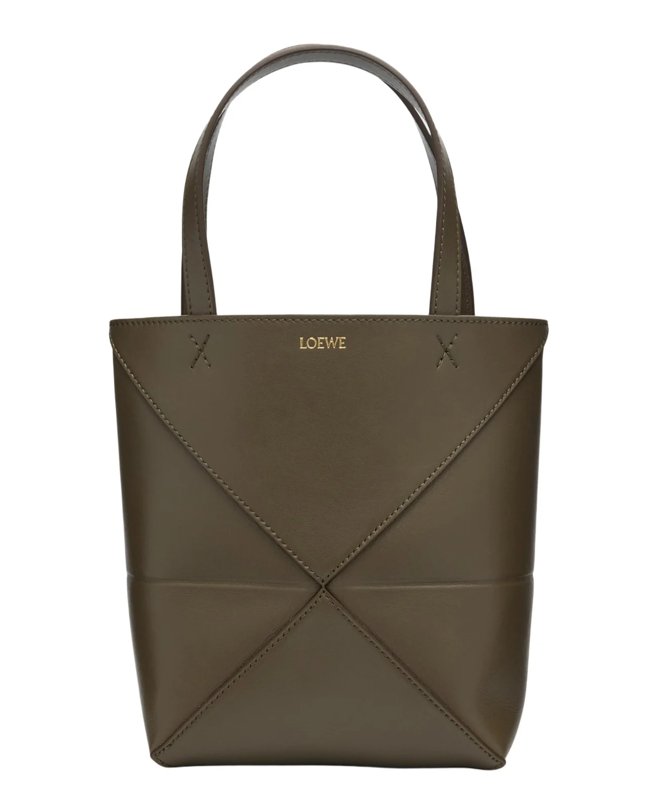 Puzzle Fold Mini Tote Bag in Shiny Leather Puzzle Fold Mini Tote Bag in Shiny Leather