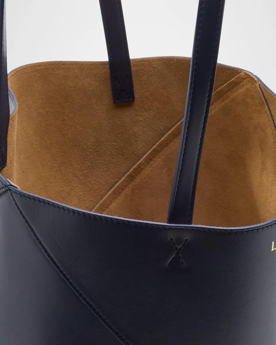 Loewe Puzzle Fold Medium Tote Bag in Shiny Leather | Thumbnail 3