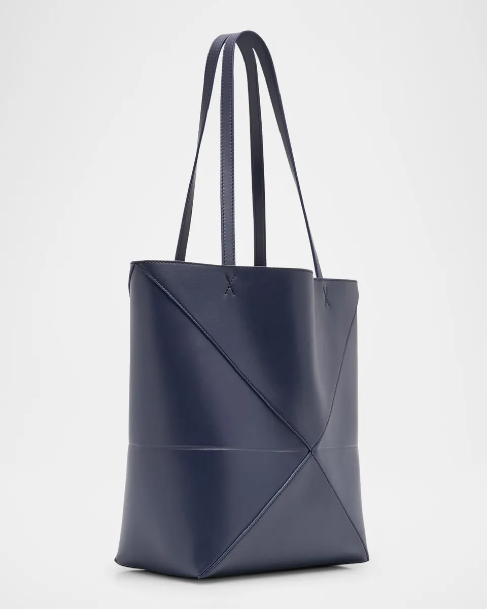 Loewe Puzzle Fold Medium Tote Bag in Shiny Leather | Thumbnail 7