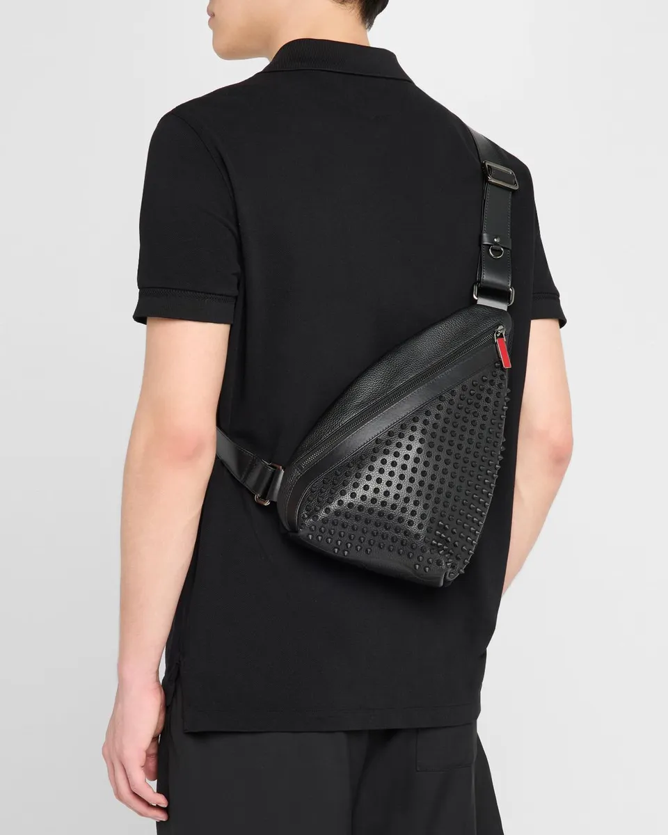 Christian Louboutin Men's Funky Leather Empire Spikes Sling Bag | Thumbnail 2