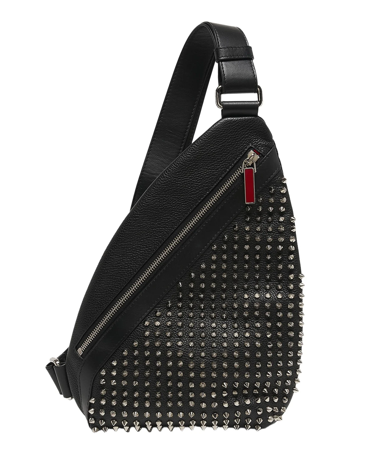 Christian Louboutin Men's Funky Leather Empire Spikes Sling Bag
