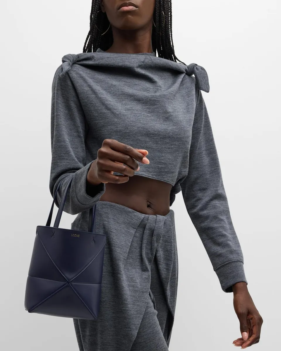 Loewe Puzzle Fold Mini Tote Bag in Shiny Leather | Thumbnail 4 Loewe Puzzle Fold Mini Tote Bag in Shiny Leather | Thumbnail 4