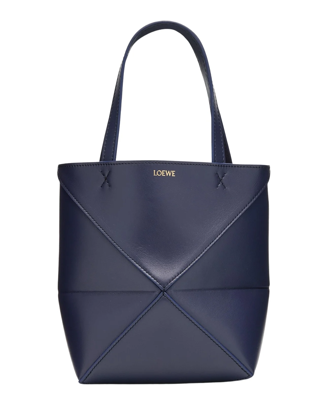 Puzzle Fold Mini Tote Bag in Shiny Leather Puzzle Fold Mini Tote Bag in Shiny Leather