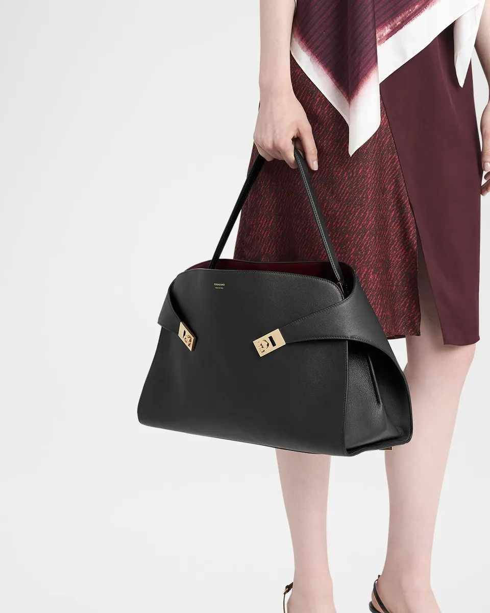 Ferragamo Large Hug Soft Bicolor Shoulder Bag | Thumbnail 2 Ferragamo Large Hug Soft Bicolor Shoulder Bag | Thumbnail 2