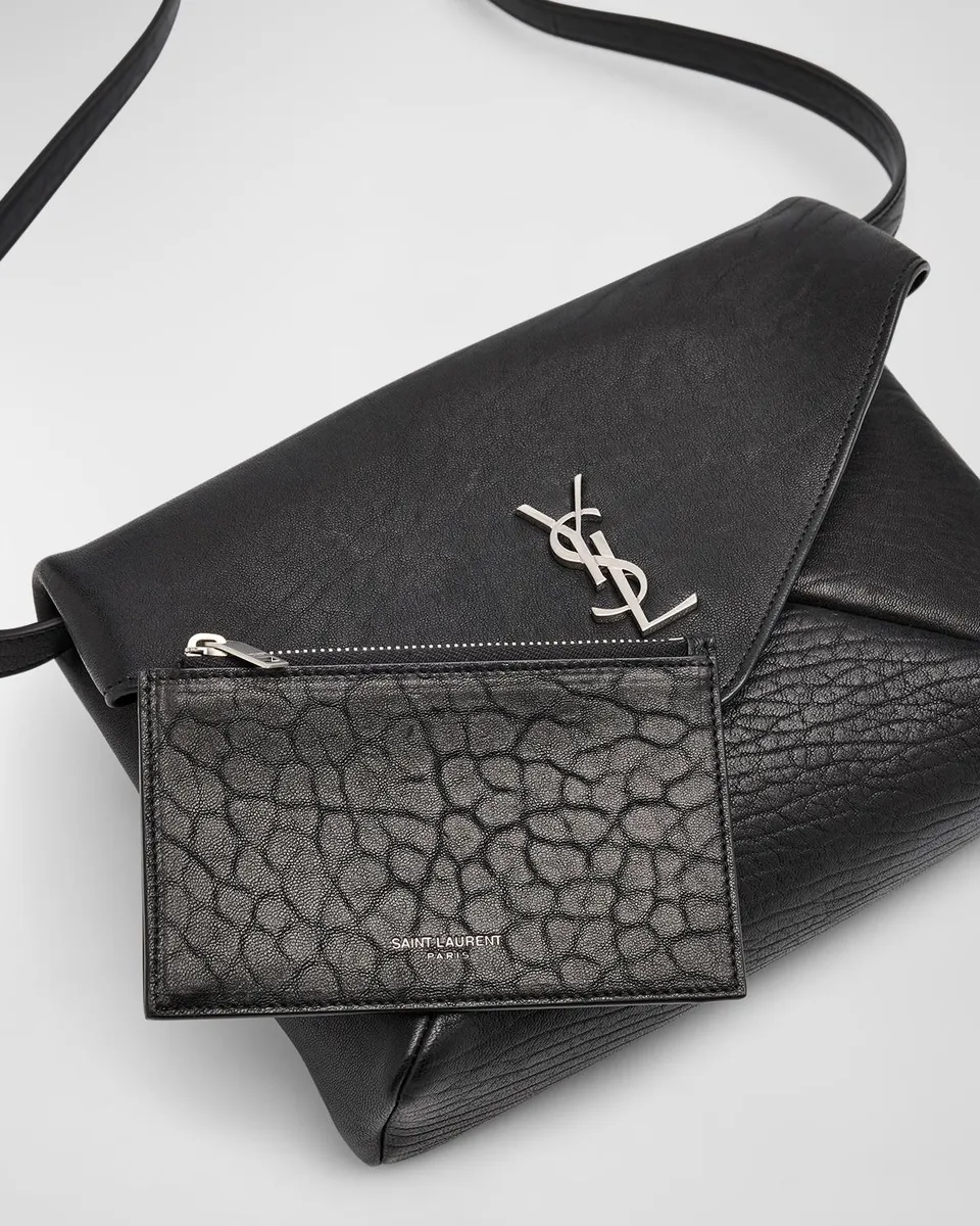 Saint Laurent Men's Large YSL Pouch on Strap in Leather | Thumbnail 5 Saint Laurent Men's Large YSL Pouch on Strap in Leather | Thumbnail 5
