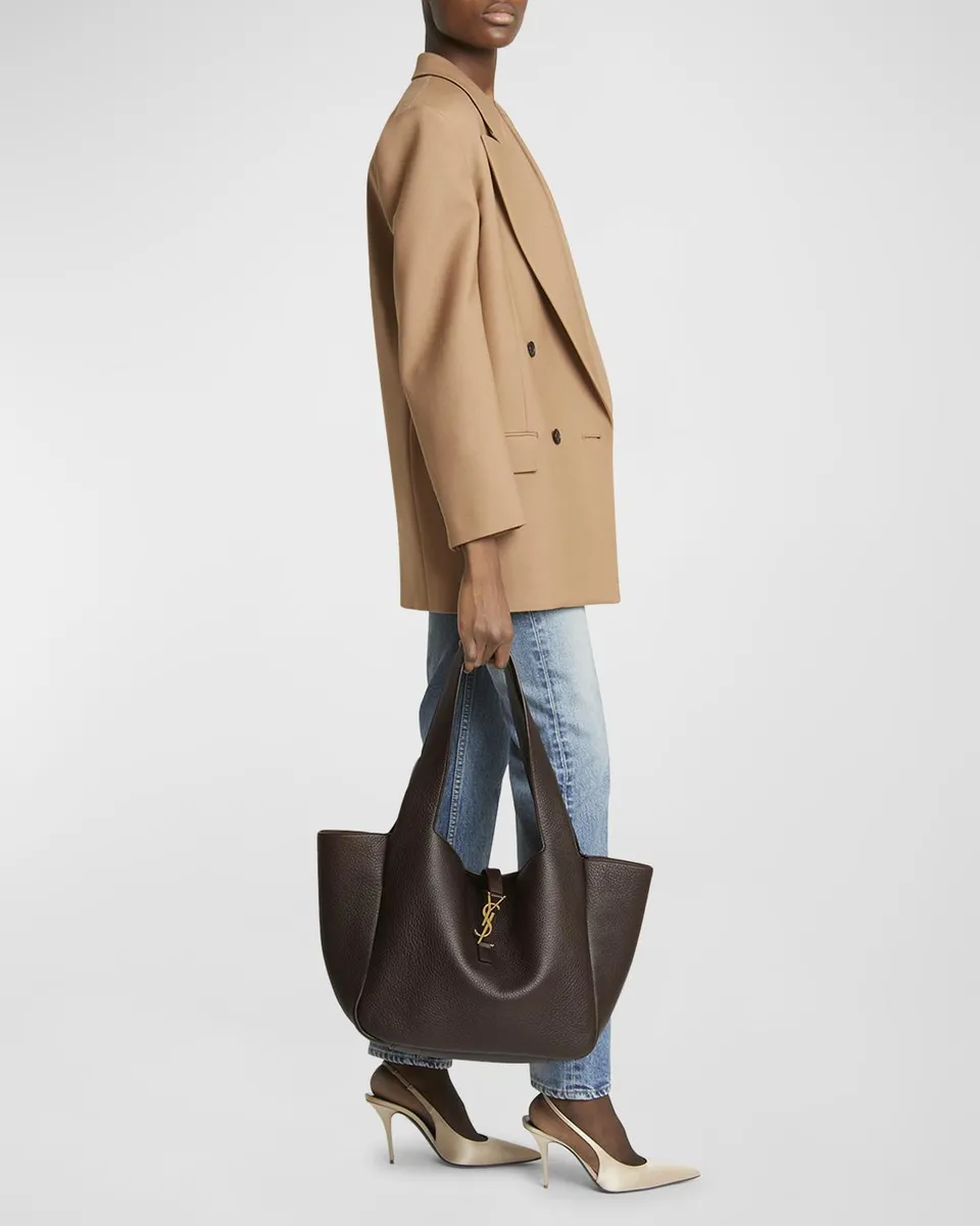 Saint Laurent Le 5 À 7 Bea YSL Tote Bag in Deer Leather | Thumbnail 2 Saint Laurent Le 5 À 7 Bea YSL Tote Bag in Deer Leather | Thumbnail 2