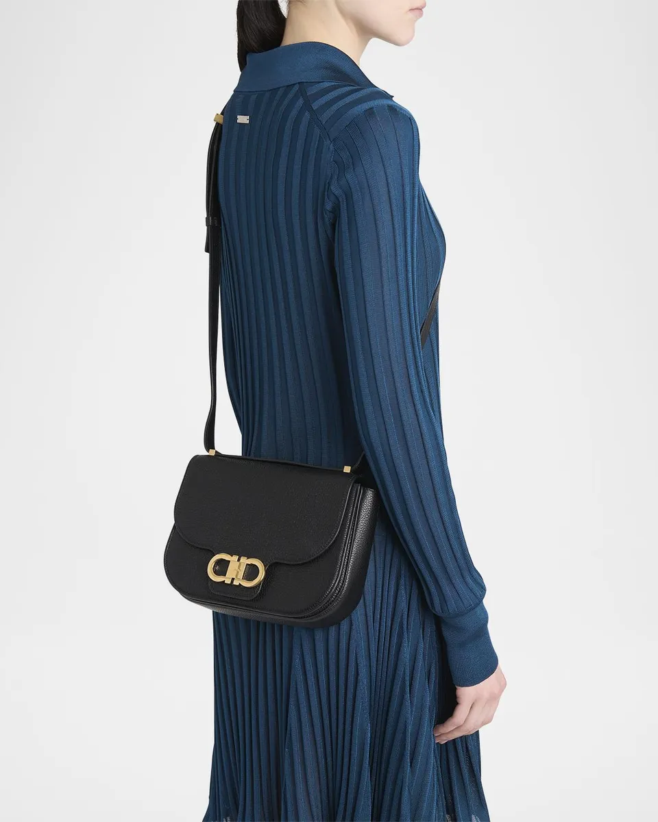 Ferragamo Double Gancio Flap Leather Crossbody Bag | Thumbnail 2 Ferragamo Double Gancio Flap Leather Crossbody Bag | Thumbnail 2