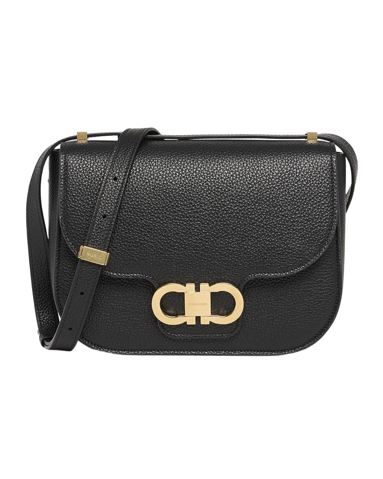Double Gancio Flap Leather Crossbody Bag Double Gancio Flap Leather Crossbody Bag