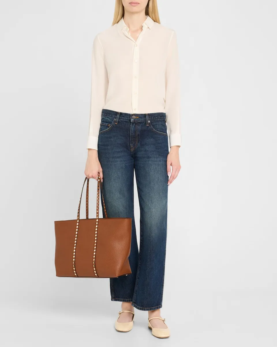 Valentino Garavani Rockstud Medium Leather Tote Bag | Thumbnail 5 Valentino Garavani Rockstud Medium Leather Tote Bag | Thumbnail 5