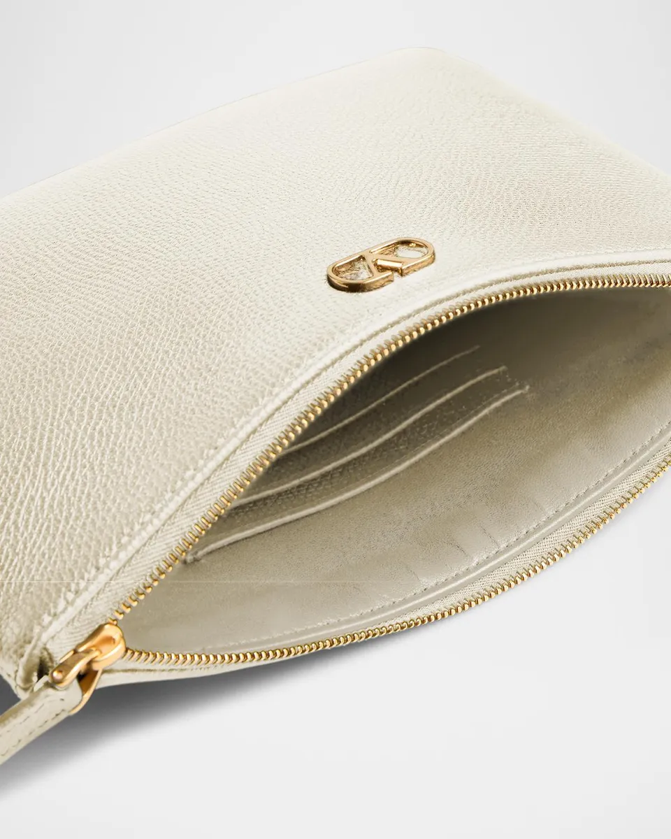 Valentino Garavani VLOGO Medium Leather Flat Pouch Bag | Thumbnail 3 Valentino Garavani VLOGO Medium Leather Flat Pouch Bag | Thumbnail 3