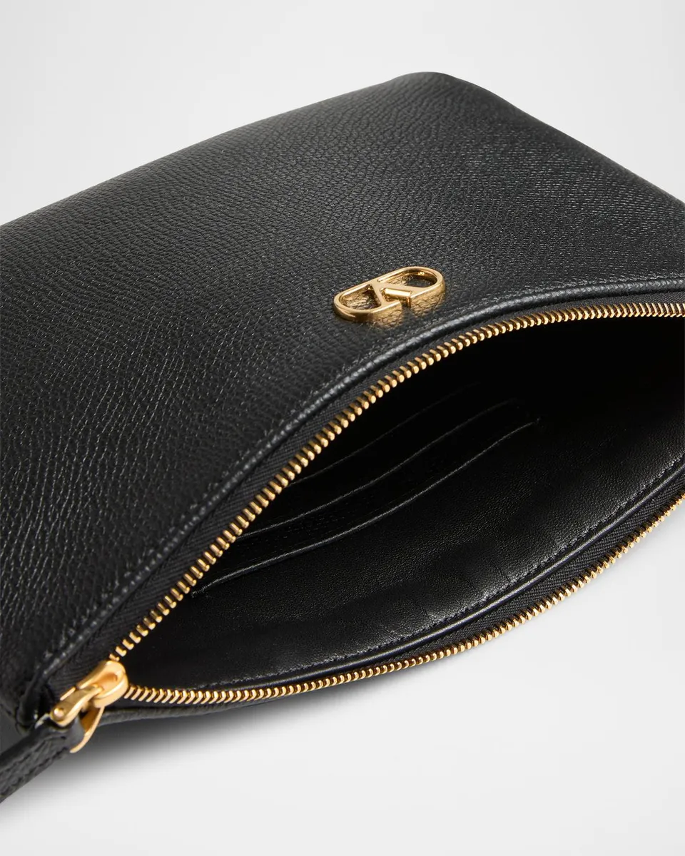 Valentino Garavani VLOGO Medium Leather Flat Pouch Bag | Thumbnail 2 Valentino Garavani VLOGO Medium Leather Flat Pouch Bag | Thumbnail 2