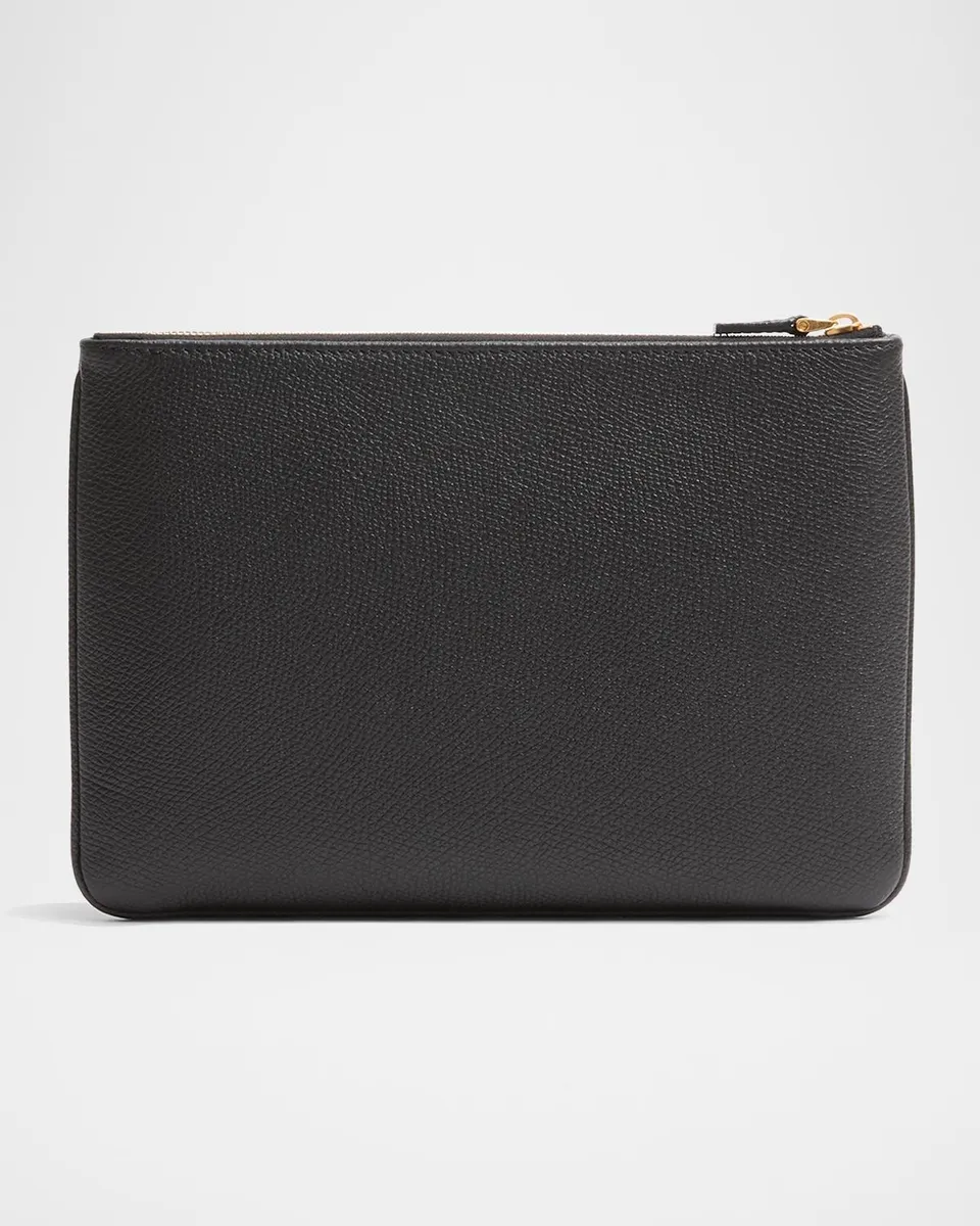 Valentino Garavani VLOGO Medium Leather Flat Pouch Bag | Thumbnail 4 Valentino Garavani VLOGO Medium Leather Flat Pouch Bag | Thumbnail 4