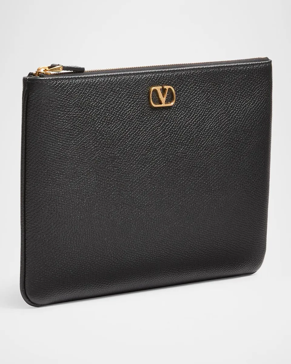 Valentino Garavani VLOGO Medium Leather Flat Pouch Bag | Thumbnail 5 Valentino Garavani VLOGO Medium Leather Flat Pouch Bag | Thumbnail 5