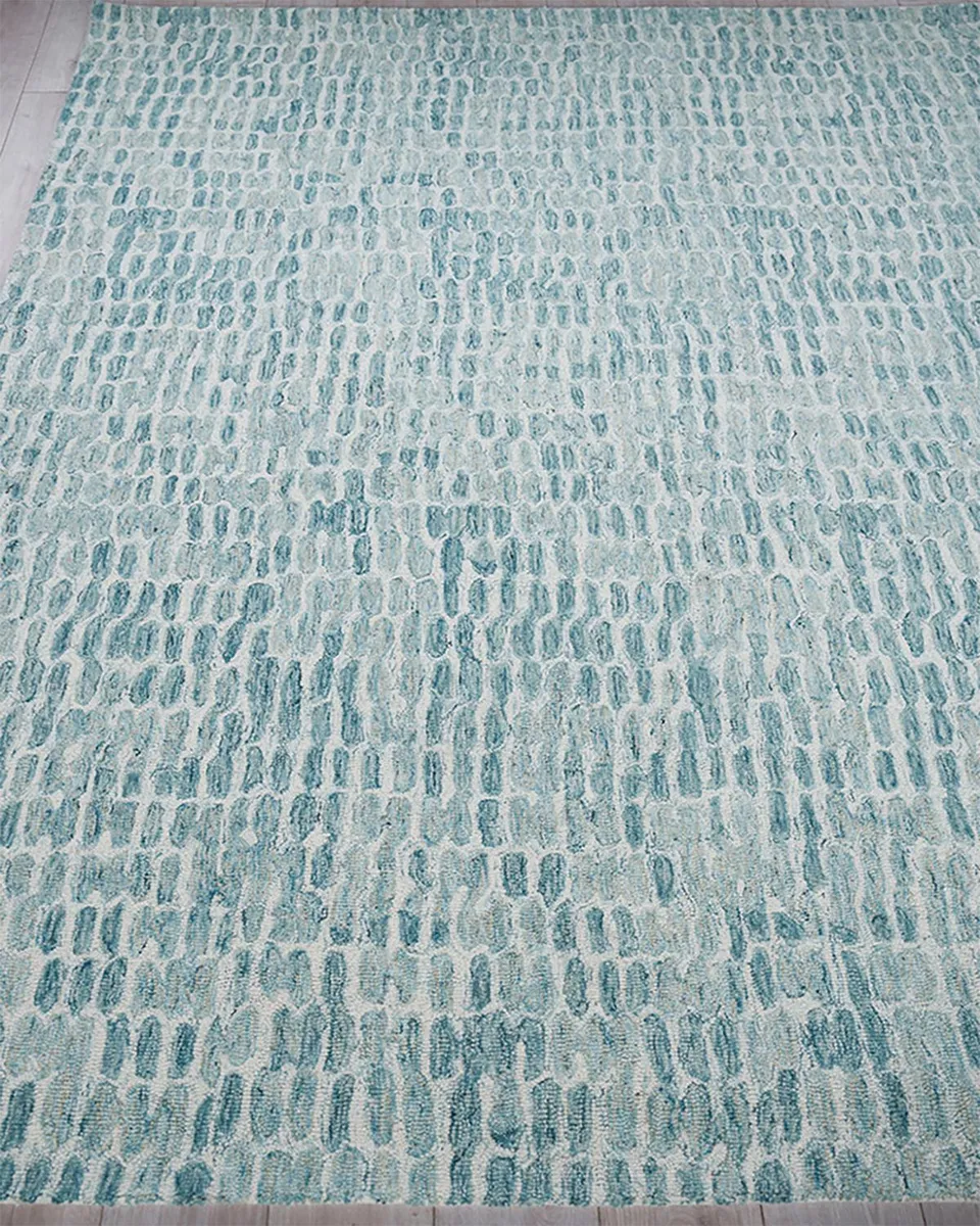 Exquisite Rugs Ink Blot Hand-Tufted Turquoise Rug | Thumbnail 2 Exquisite Rugs Ink Blot Hand-Tufted Turquoise Rug | Thumbnail 2