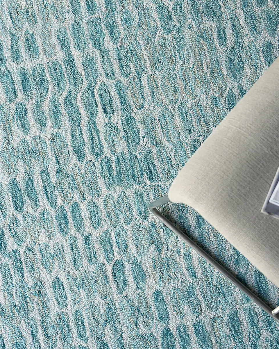 Exquisite Rugs Ink Blot Hand-Tufted Turquoise Rug | Thumbnail 5 Exquisite Rugs Ink Blot Hand-Tufted Turquoise Rug | Thumbnail 5