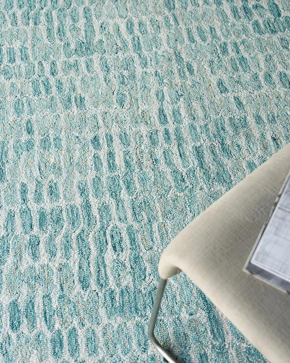 Exquisite Rugs Ink Blot Hand-Tufted Turquoise Rug | Thumbnail 6 Exquisite Rugs Ink Blot Hand-Tufted Turquoise Rug | Thumbnail 6