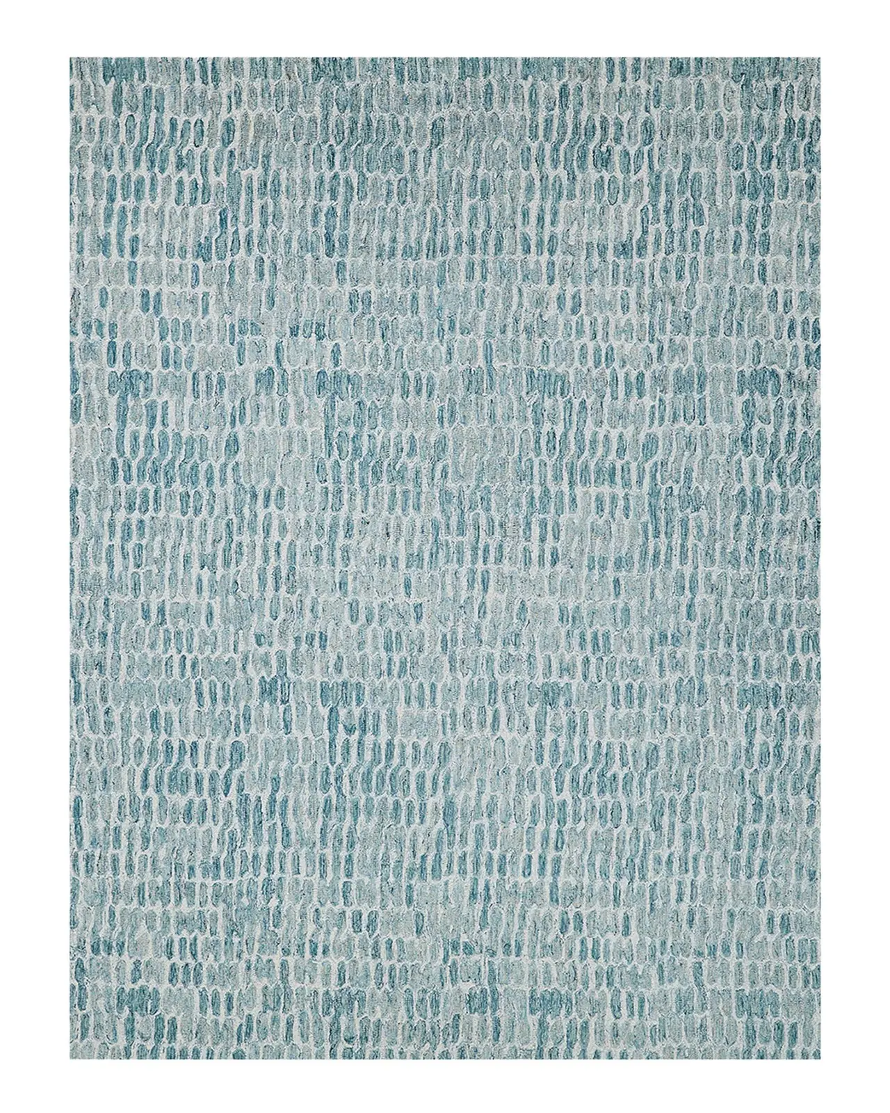 Exquisite Rugs Ink Blot Hand-Tufted Turquoise Rug
