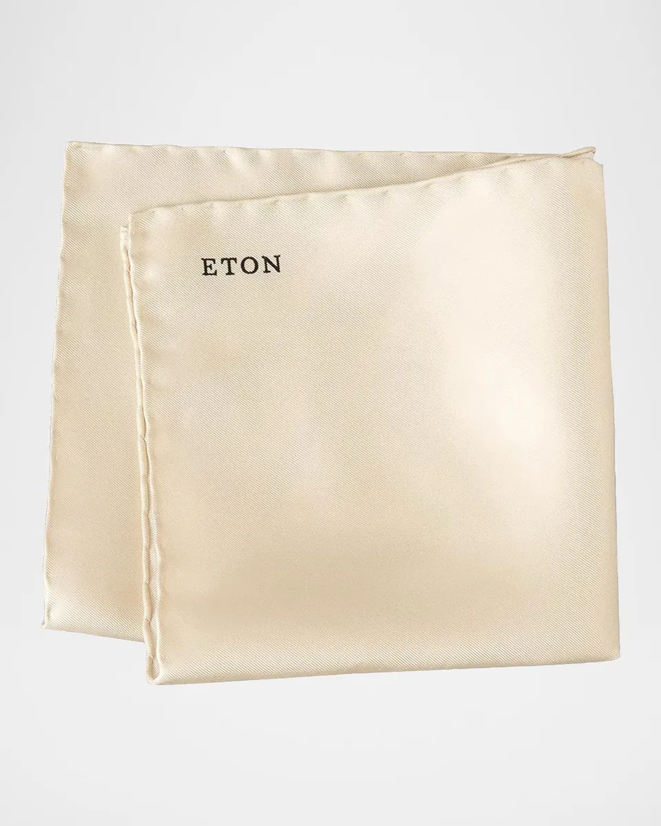 Eton White Silk Pocket Square | Thumbnail 2 Eton White Silk Pocket Square | Thumbnail 2