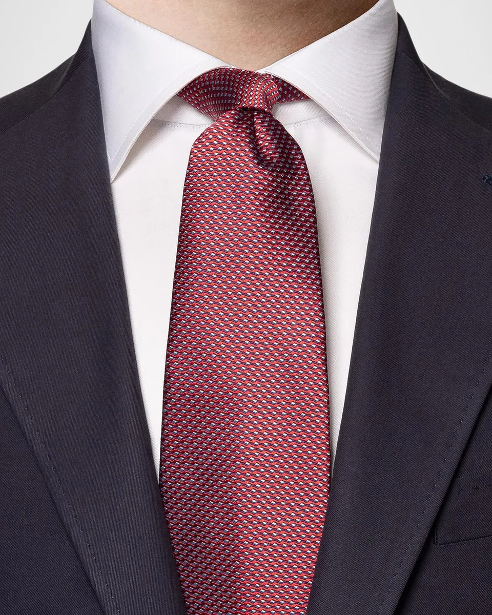 Eton Men's Geometric Silk Tie | Thumbnail 2 Eton Men's Geometric Silk Tie | Thumbnail 2