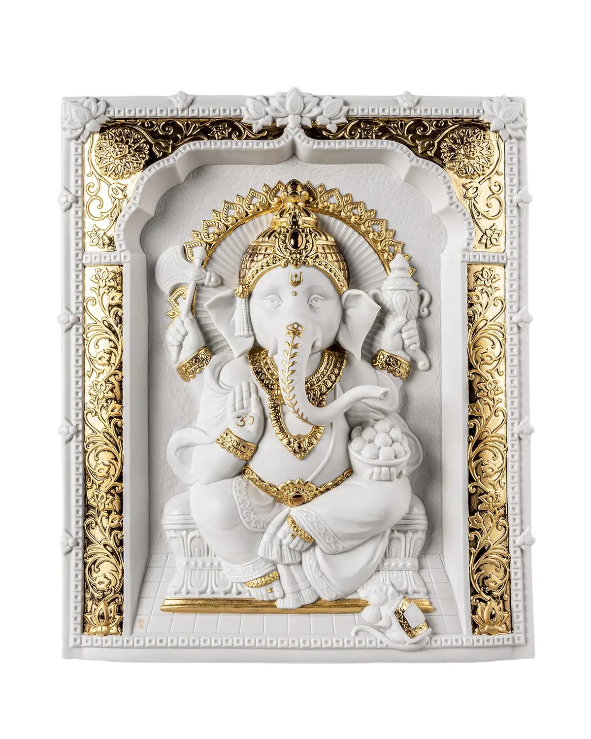 Lladro Lord Ganesha Relief Sculpture Wall Art