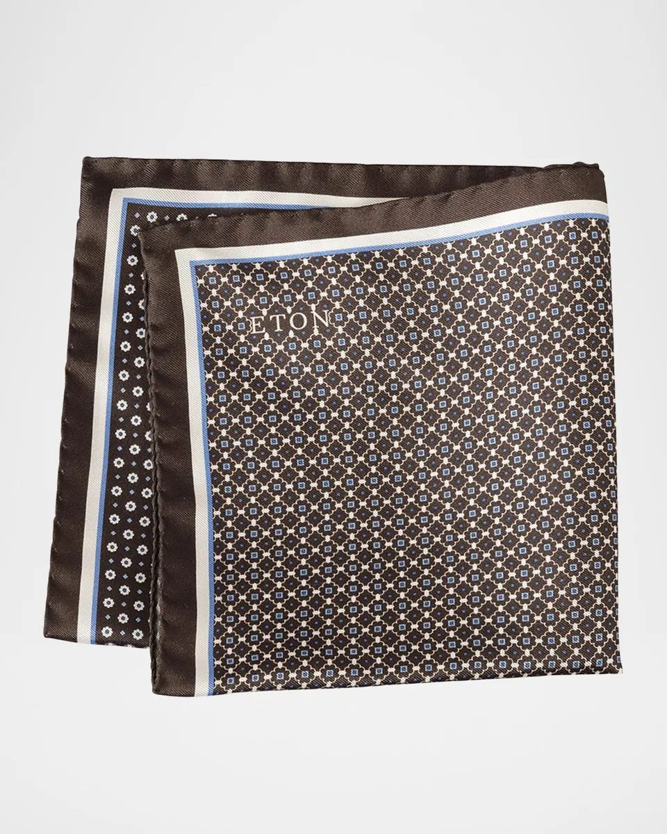 Eton Men's Four-Sided Silk Pocket Square | Thumbnail 2 Eton Men's Four-Sided Silk Pocket Square | Thumbnail 2