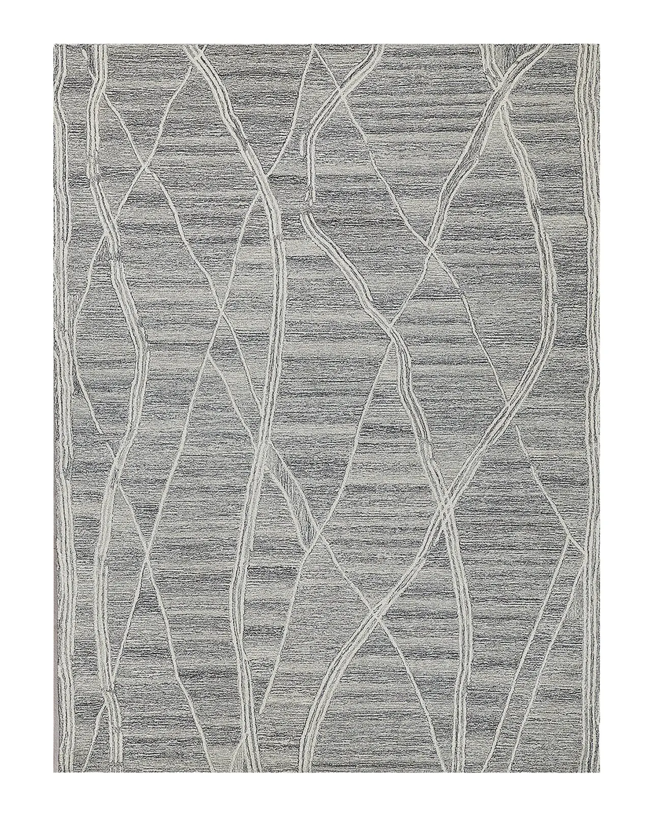 Exquisite Rugs Tangiers Hand-Tufted Gray/Ivory Rug, 9 ' x 12 '