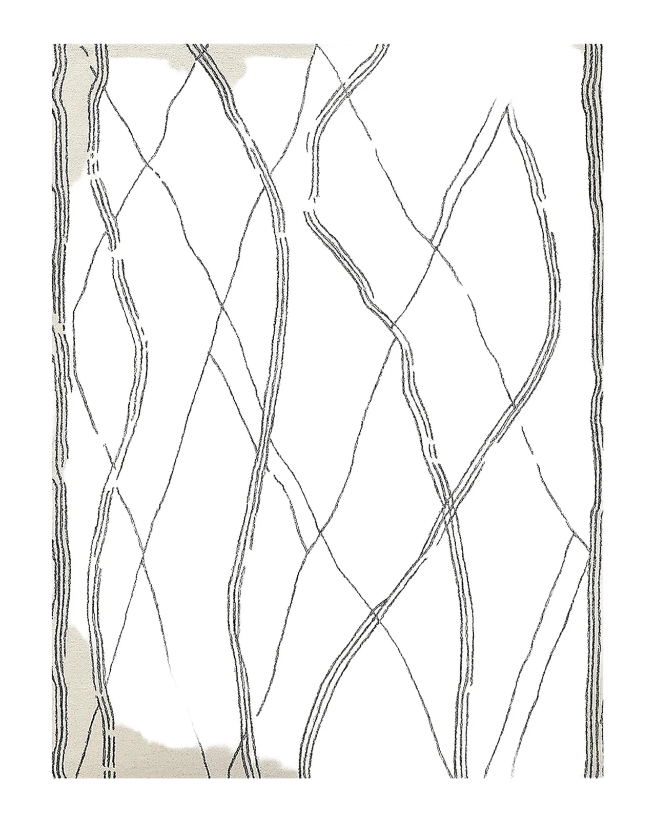 Exquisite Rugs Tangiers Hand-Tufted Ivory/Black Rug, 12 ' x 15 '
