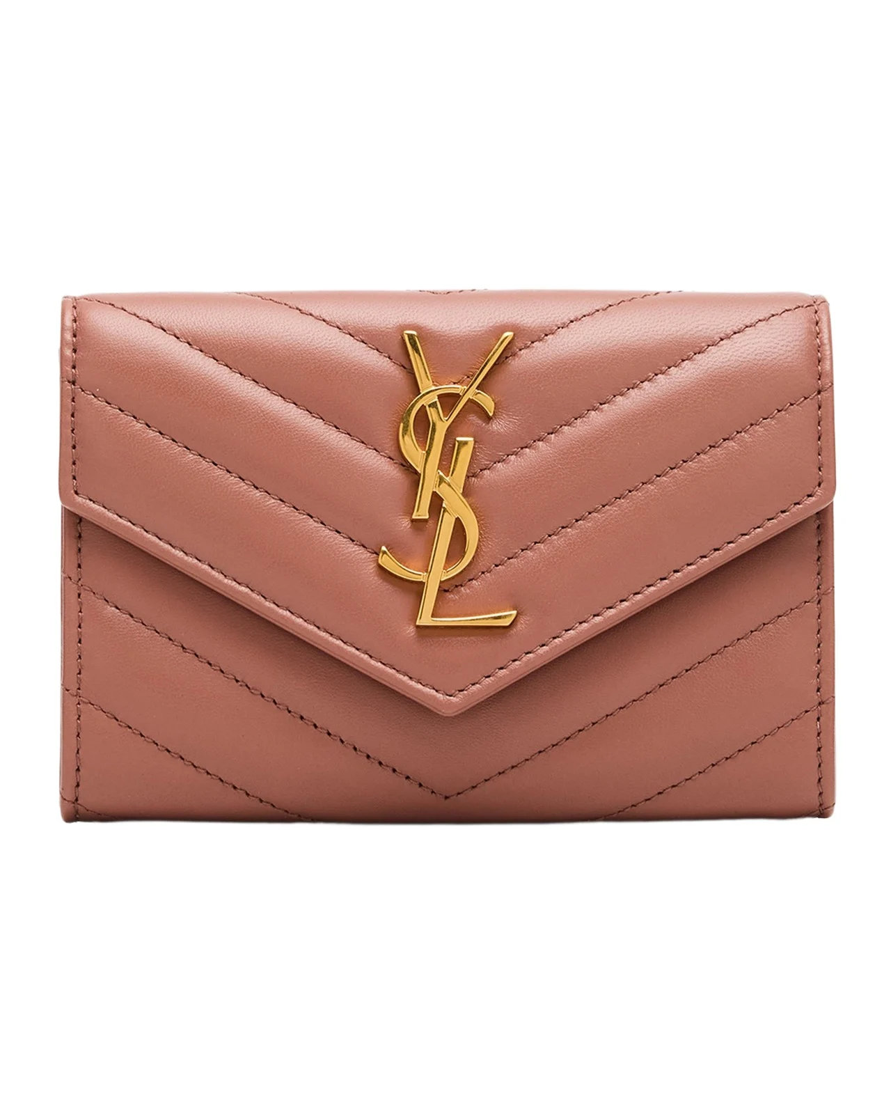 YSL Monogram Small Flap Wallet in Smooth Leather